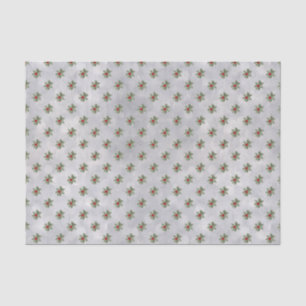 Mousseline Hiver Holly Berry Motif Tissu Papier papier