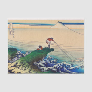 Mousseline HOKUSAI JAPONAIS BLOC EN BOIS IMPRIMER Papier Tiss