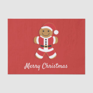 Mousseline Homme de pain d'épices père Noël   Papier Tissus
