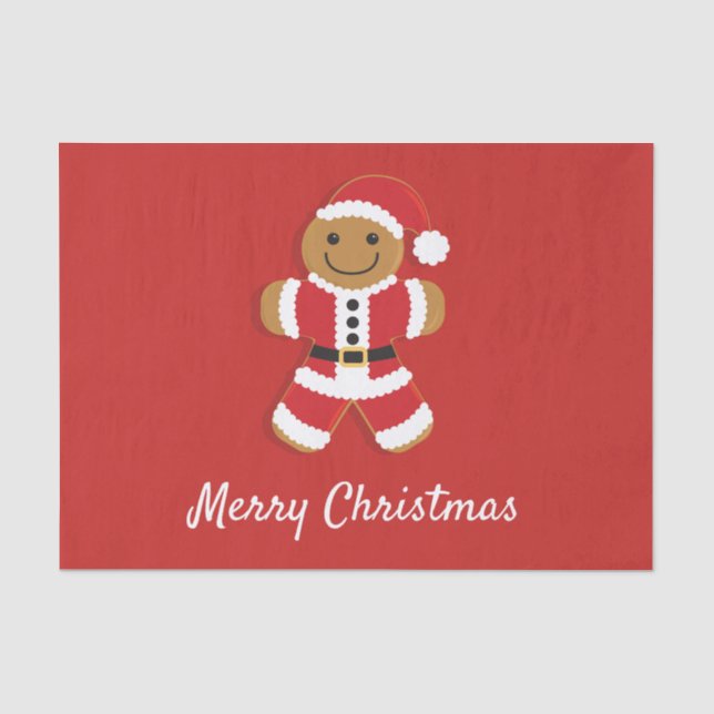 Mousseline Homme de pain d'épices père Noël | Papier Tissus (Recto)