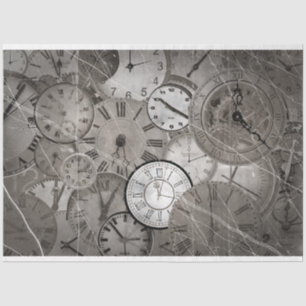 Mousseline Horloge horaire Collage 3 Découpage papier papier