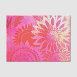 Mousseline HOT PINK beau papier découpage floral