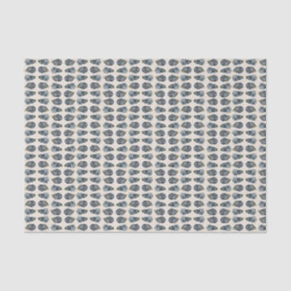 Mousseline Huîtres sur le papier de mouchoir à moitié coque 