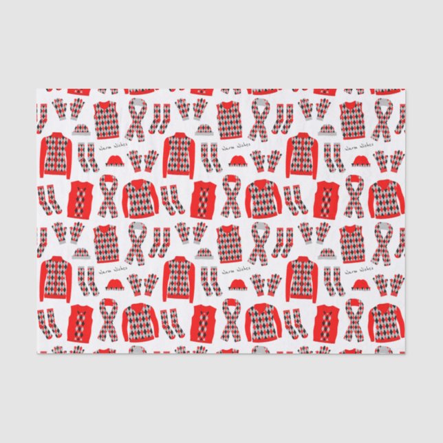 Mousseline Jacquard rouge Motifs articles papier papier (Recto)