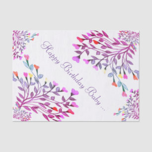 Mousseline Joli Coeur Fleur Anniversaire Tissu Papier
