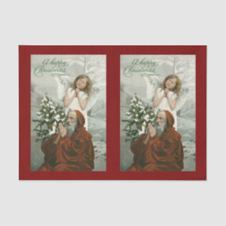 Mousseline Joli Papier Tissu Angel Et Père Noël