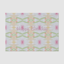 Mousseline Joyeux Anniversaire Pastel Tissu Papier