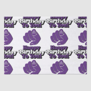 Mousseline Joyeux Anniversaire Pour Vous Papier Tissu Violet