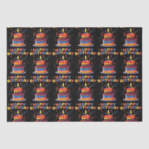 Mousseline Joyeux Anniversaire Thème Fournitures Tissu Papier