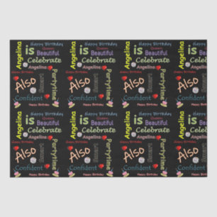 Mousseline Joyeux Anniversaire Tissu Papier Angelina