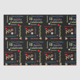 Mousseline Joyeux Anniversaire Tissu Papier Charlotte
