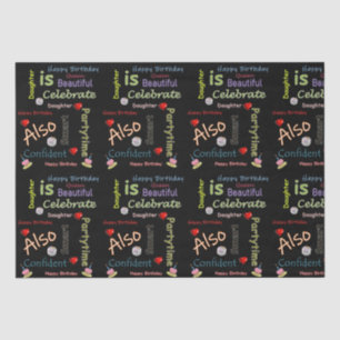 Mousseline Joyeux anniversaire Tissu papier fille