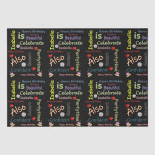 Mousseline Joyeux Anniversaire Tissu Papier Isabella