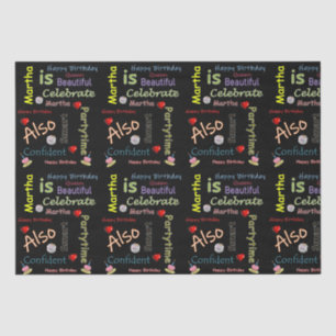 Mousseline Joyeux Anniversaire Tissu Papier Martha