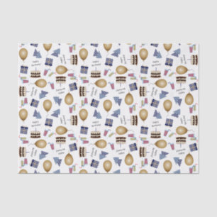 Mousseline Joyeux Motif d'anniversaire dans le papier de tiss