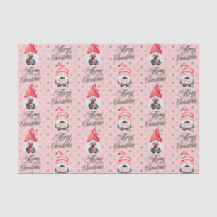 Mousseline Joyeux Noël Gnomes Et Points Papier Tissu