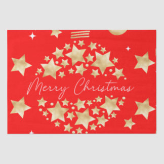 Mousseline Joyeux Noël Tissu papier de fantaisie