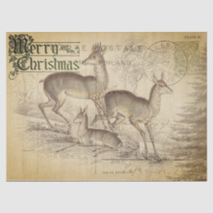Mousseline Joyeux papier de découpage de cerfs de Noël