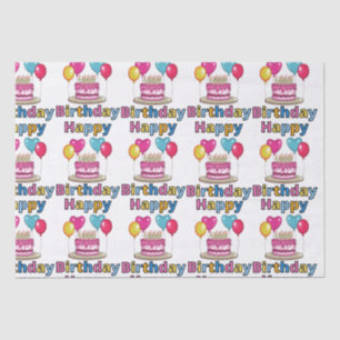 Mousseline Joyeux papier de tissus d'anniversaire