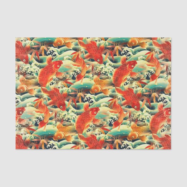Mousseline Koi carpe Papier Tissu (Recto)