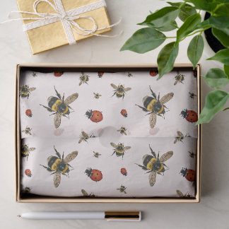 Mousseline Ladybugs in Bees papier motif