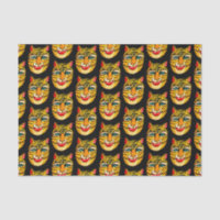 Laugher Tiger Aquarelle Motif Tissu Papier
