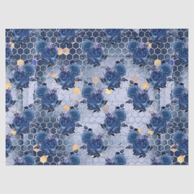 Mousseline Le Blue Bee Series Design 17 Tissus Papier (Recto)