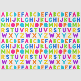 Mousseline Lettre arc-en-ciel Alphabet papier Tissu