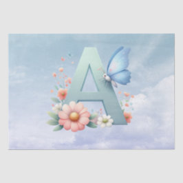 Mousseline Lettre monogramme A Papier Tissus