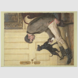Mousseline L'homme et son chien papier de découpage