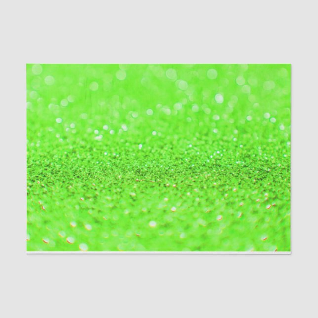 Mousseline Lime Green Parties scintillant Design Tissu Papier (Recto)