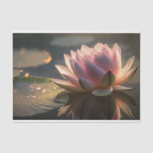 Mousseline Lotus rose dans le papier tissu clair du matin