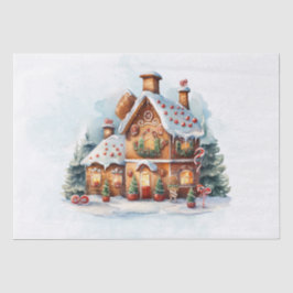 Mousseline Maison de pain d'épices Noël Fêtes Papier Tissu