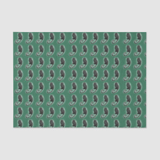 Mousseline Marmoset mignon sur papier de tissu vert