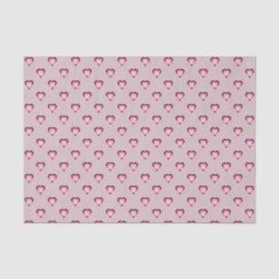 Mousseline Mauve Coeurs Tiny brillants Papier Tissu
