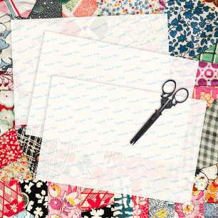 Mousseline Merci Texte Entreprise Tissu Papier Ecru