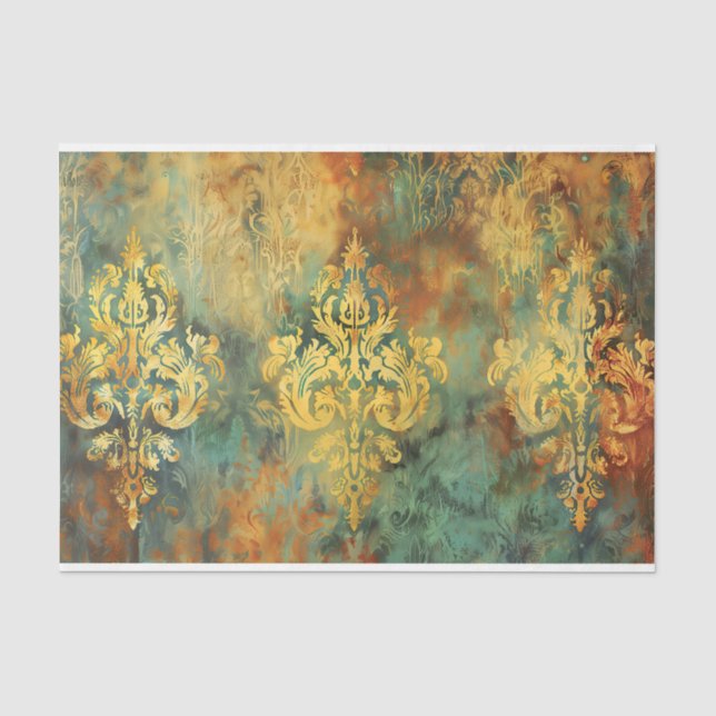 Mousseline Mobilier rustique Damask Découpage Papier Tissu (Recto)