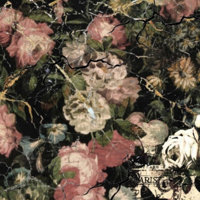 Mousseline Moody Flowers Tissus Papier (Moody Flowers Decoupage Paper by FashionLook4u)