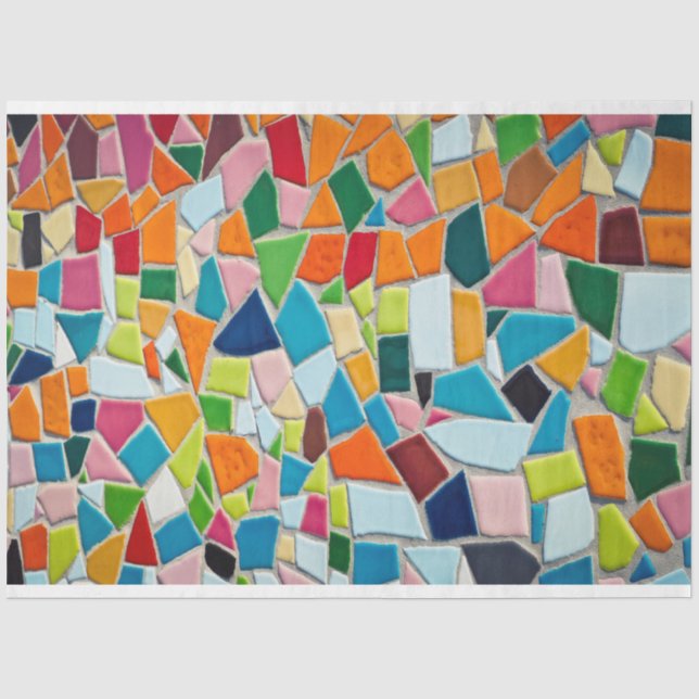 Mousseline mosaïque carreaux papier de tissu (Recto)