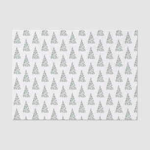 Mousseline Motif d'aquarelle en papier de Noël Arbre