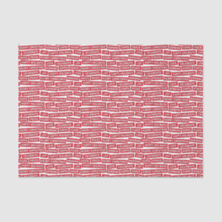 Mousseline Mots de Noël Papier de tissus rouge et blanc