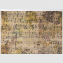 Musique Floral Decoupage Tissu Papier Eco-Dye
