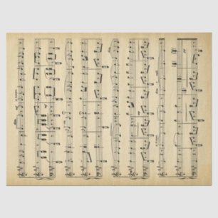 Mousseline Musique Thème Antique Feuille Musique papier de ti