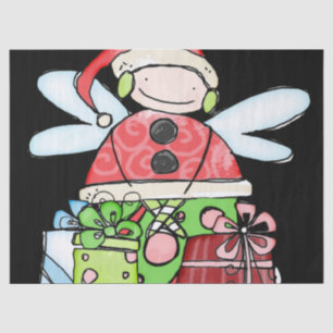 Mousseline Noël Angel Père Noël Tissu Papier noir