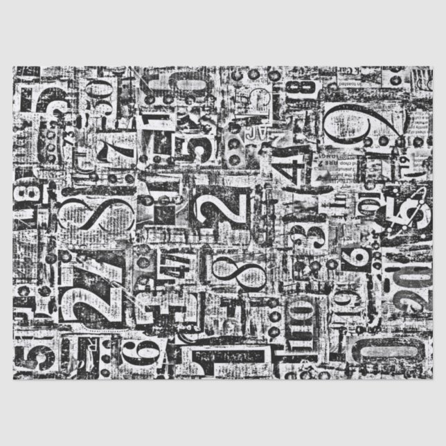 Mousseline Numéros Tissu ou papier découpage (Recto)