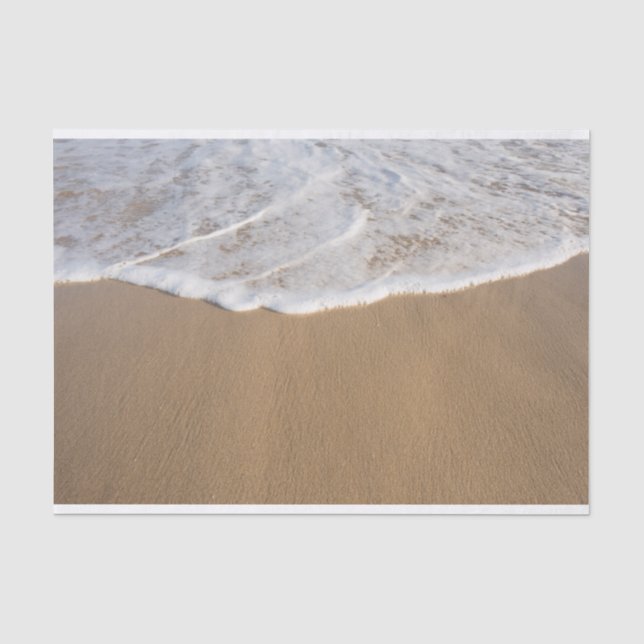 Mousseline Ocean Whitewash sur la plage papier de tissus (Recto)