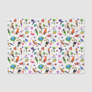 Mousseline Oiseaux et fleurs Papier de tissus