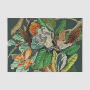 Mousseline Oiseaux floraux Dramatique Découpage Papier de tis