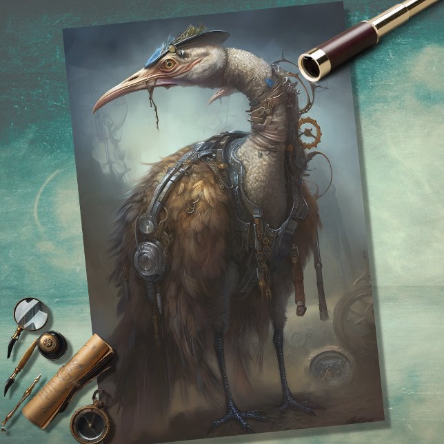 Mousseline Ostrich Steampunk 2 papier découpage (Créateur téléchargé)