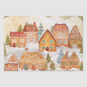 Mousseline Pain d'épices de Noël Papier de tissus du village